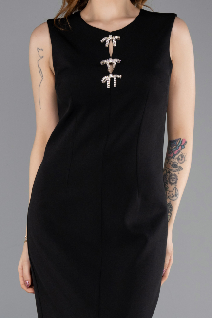 Robe De Soirée Courte Noir T2563