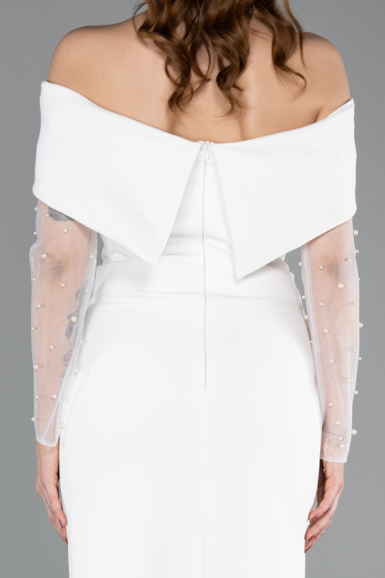 Robe de Cérémonie Midi Blanc ABK2522