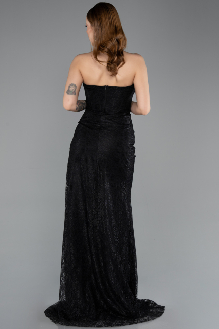 Robe de Soirée Longue Lacé Noir ABU5642
