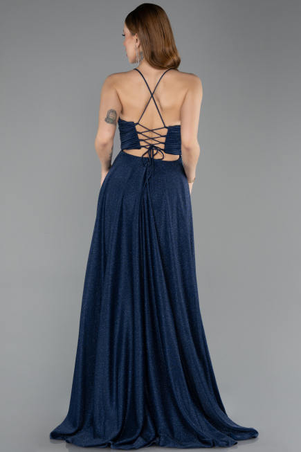 Robe de Soirée Longue Bleu Marine ABU5632