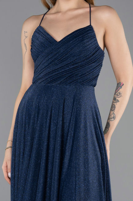 Robe de Soirée Longue Bleu Marine ABU5632