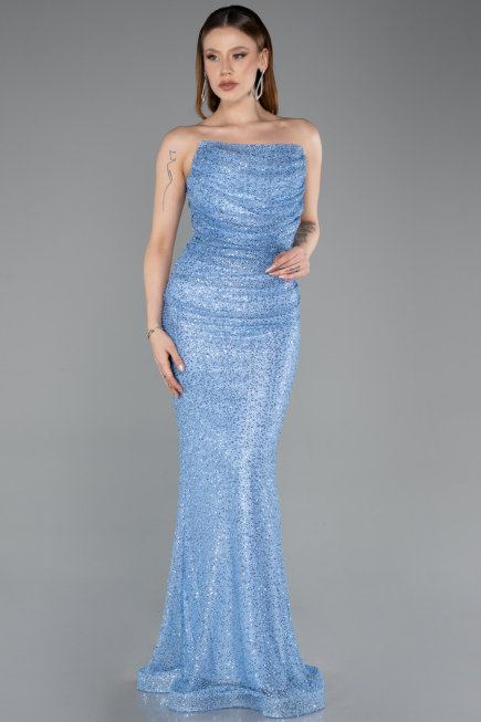 Robe de Soirée Longue File Indigo ABU5636
