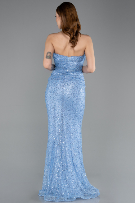 Robe de Soirée Longue File Indigo ABU5636