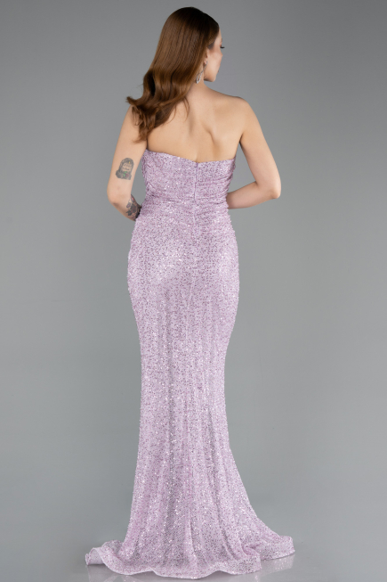 Robe de Soirée Longue File Lilas ABU5636