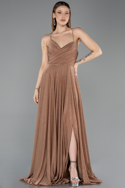 Robe de Soirée Longue Cuivre ABU5632