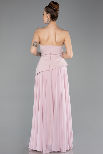 Robe de Soirée Longue Mousseline Poudre ABU5681