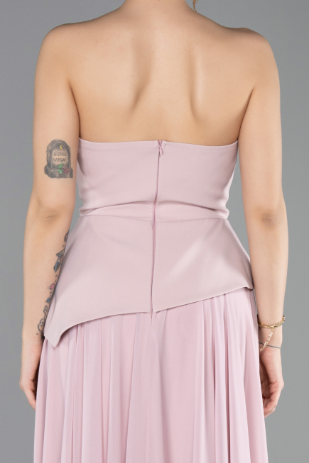 Robe de Soirée Longue Mousseline Poudre ABU5681