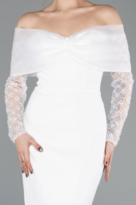 Robe de Cérémonie Midi Blanc ABK2533