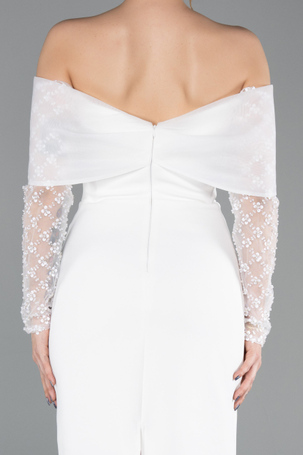 Robe de Cérémonie Midi Blanc ABK2533