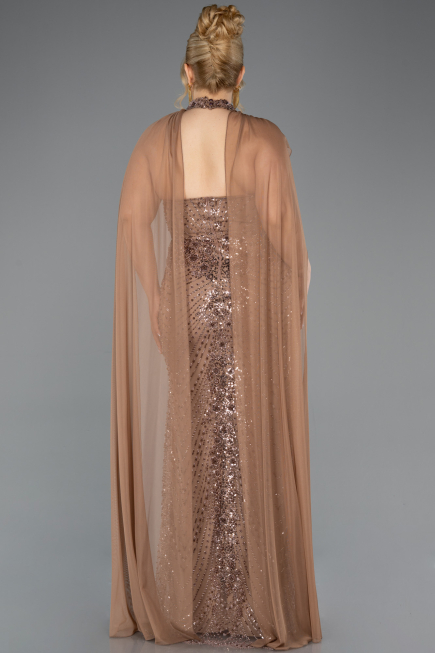 Robe De Fiançailles Grande Taille Longue Cuivre ABU5596
