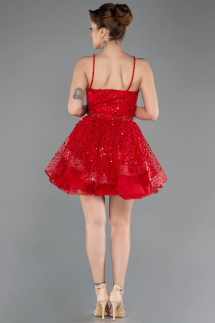 Tenue de Soirée Courte Rouge ABK2435