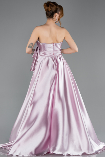 Robe de Soirée Longue Satin Poudre ABU4774
