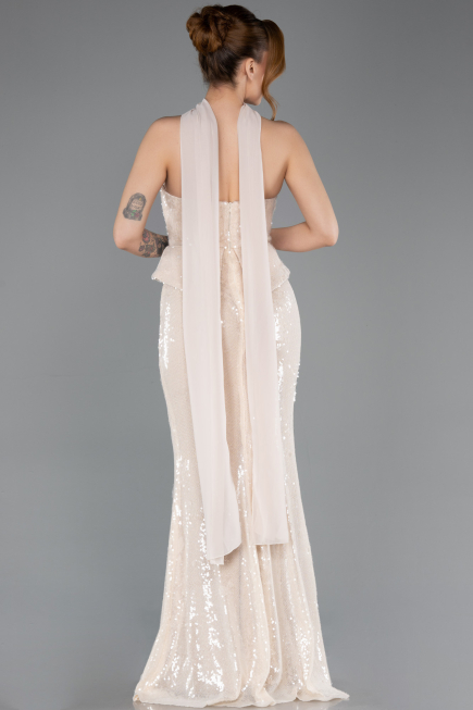 Robe Queue de Poisson Longue Beige ABU5721
