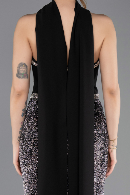 Robe Queue de Poisson Longue Squameuse Noir ABU5703