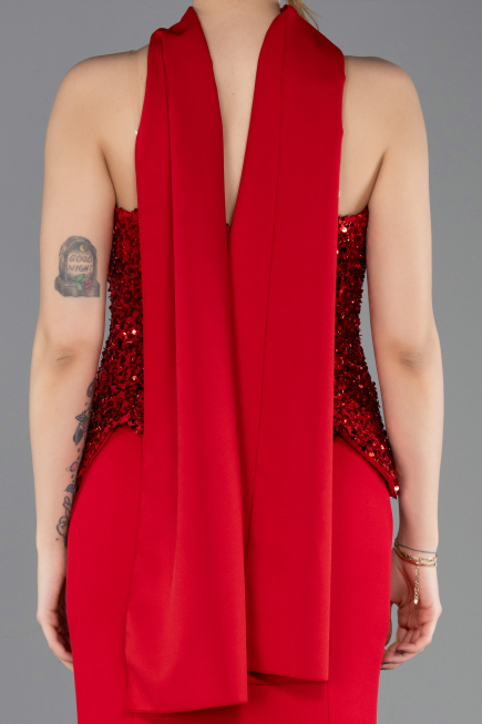 Robe Queue de Poisson Longue Rouge ABU5704
