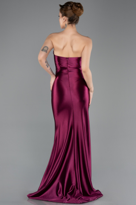 Robe de Soirée Longue Couleur Cerise ABU5707