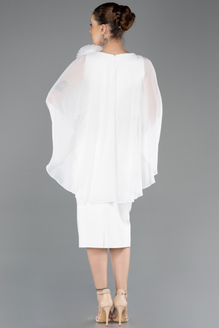 Robe de Cérémonie Midi Blanc ABK2382