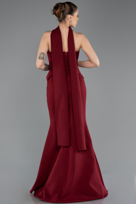 Robe de Soirée Longue Rouge Bordeaux ABU5735
