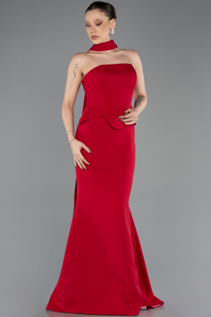 Robe de Soirée Longue Rouge ABU5735