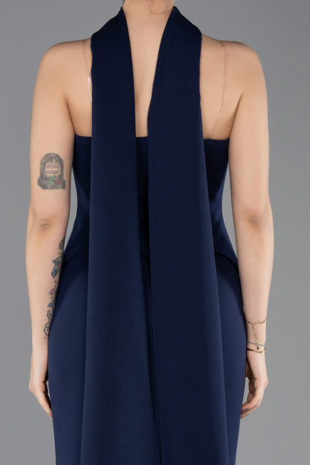 Robe de Soirée Longue Bleu Marine ABU5735