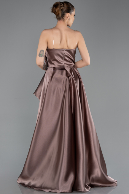 Robe De Soirée Satin Longue Cuivre ABU4561