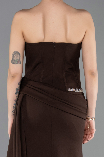 Robe de Soirée Longue Brun ABU5737