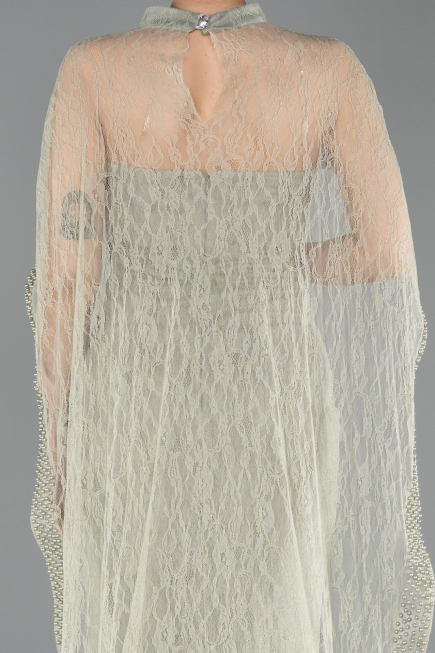 Robe de Soirée Longue Dantelle Menthe ABU5739