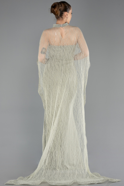 Robe de Soirée Longue Dantelle Menthe ABU5739