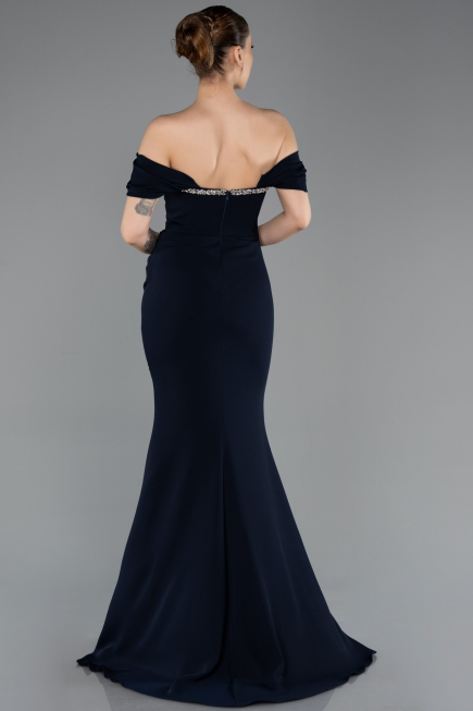 Robe Queue de Poisson Longue Bleu Marine ABU5740