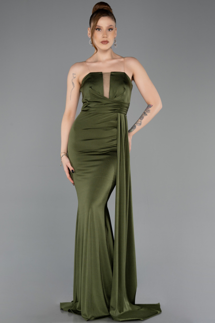 Robe de Soirée Longue Kaki ABU5746