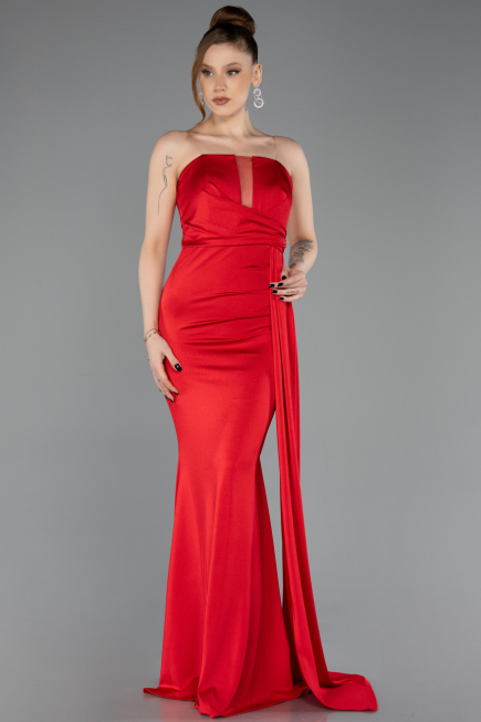 Robe de Soirée Longue Rouge ABU5746