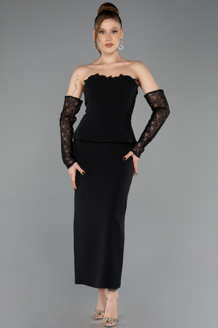 Robe de Cérémonie Midi Noir ABK2539