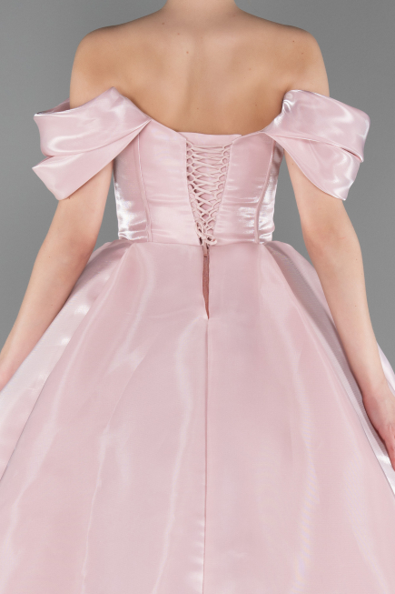 Robe Haute Couture Longue Satin Poudre ABU5749