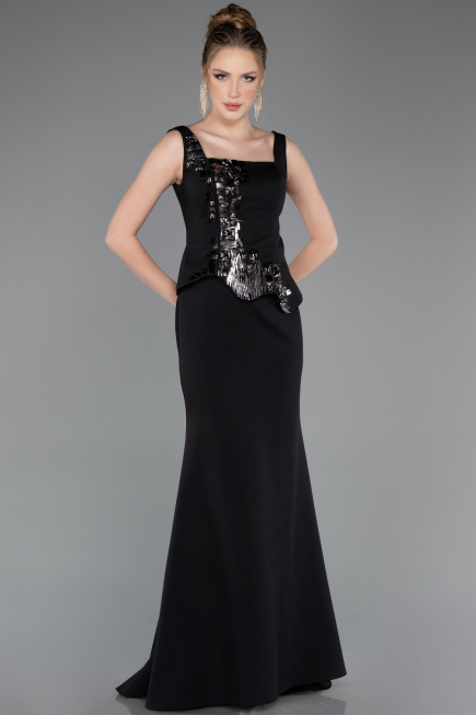Robe Queue de Poisson Longue Noir ABU5768