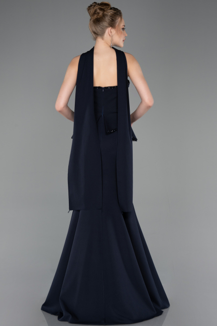Robe de Soirée Longue Bleu Marine ABU5774