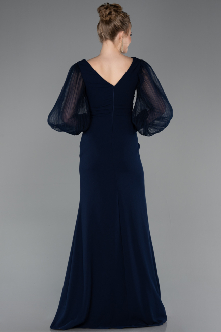 Robe de Soirée Longue Bleu Marine ABU5779
