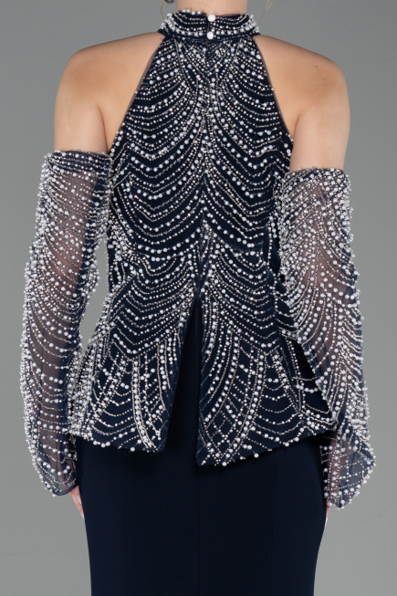 Robe de Soirée Longue Bleu Marine ABU5787