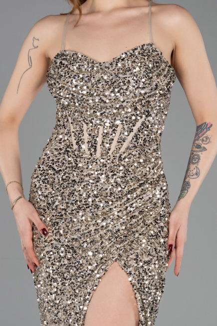 Robe De Soirée Squameuse Longue Vison ABU4842