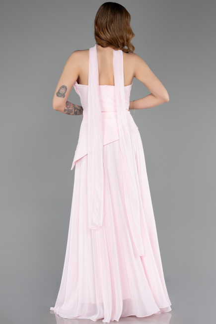 Robe de Soirée Longue Mousseline Poudre ABU5763