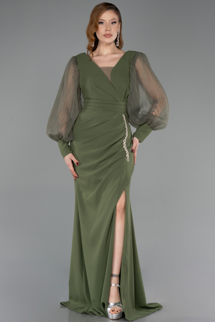 Robe de Soirée Longue Kaki ABU5779