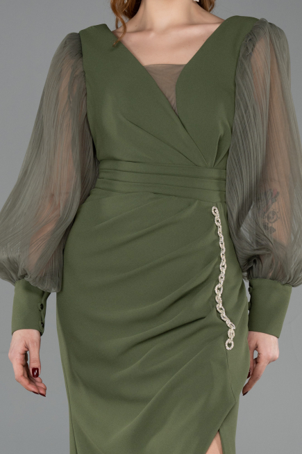 Robe de Soirée Longue Kaki ABU5779