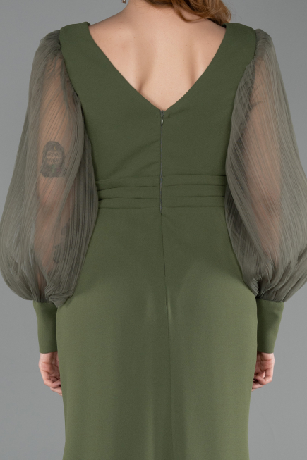 Robe de Soirée Longue Kaki ABU5779