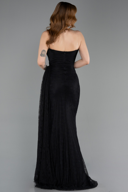 Robe de Soirée Longue Dantelle Noir ABU5795