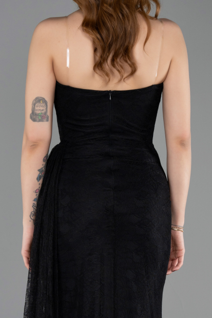 Robe de Soirée Longue Dantelle Noir ABU5795