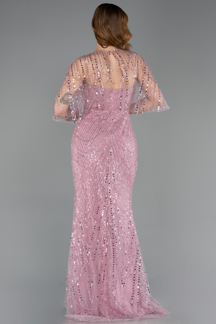 Robe de Soirée Longue Perlé Poudre ABU5798
