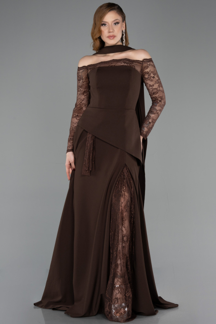 Robe De Soirée Longue Brun ABU5662