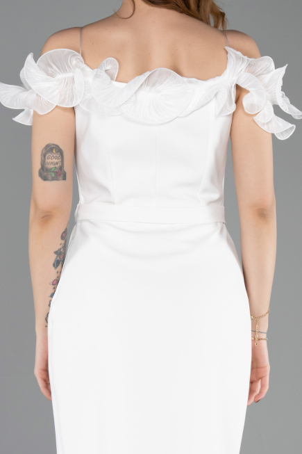 Robe de Cérémonie Midi Blanc ABK2545