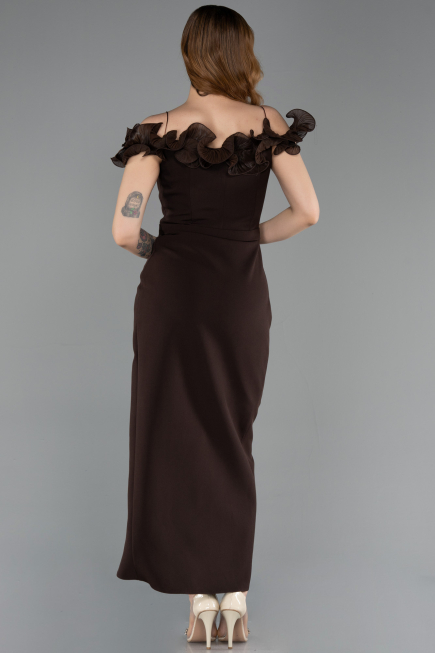 Robe de Cérémonie Midi Brun ABK2545