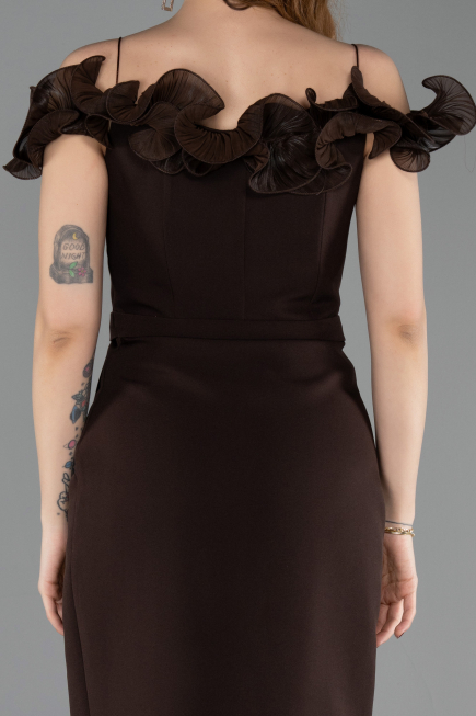 Robe de Cérémonie Midi Brun ABK2545