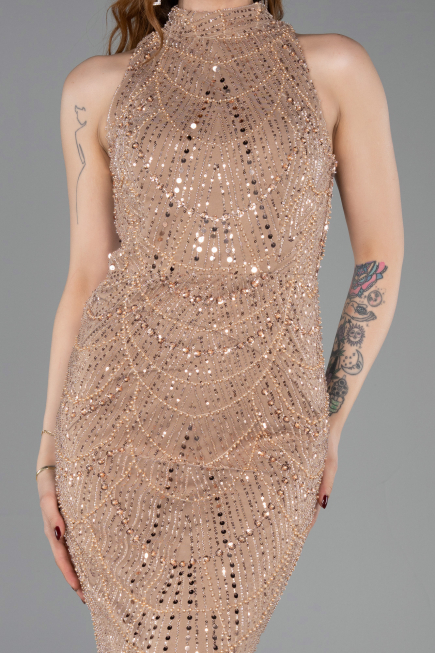 Robe de Soirée Longue Cuivre ABU4791